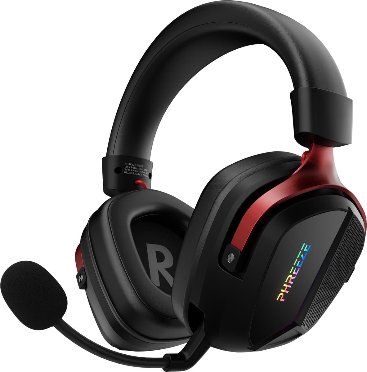Phreeze GHW5 Gaming Headset Draadloos - Met Microfoon - Bluetooth - USB-C - Noise Cancelling - Wireless Gaming Headset - Gaming Koptelefoon - Headset PC - Geschikt voor PS5, Switch 2, Mobiel