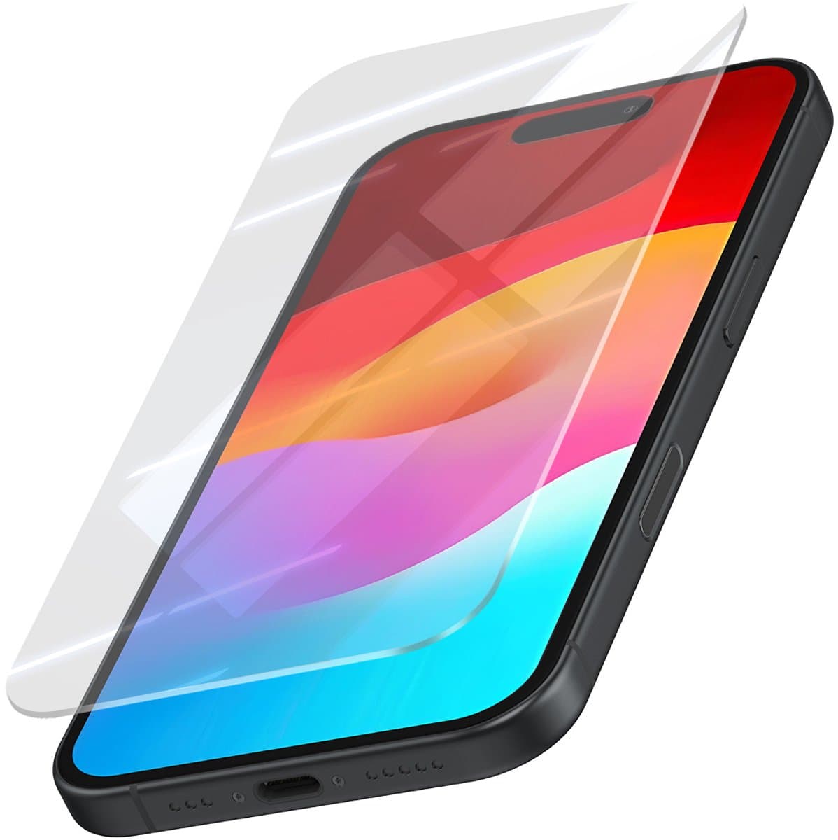 MYWAY, Screenprotector geschikt voor Apple iPhone 16 Pro - Tempered Glass Ultra-thin, Transparant