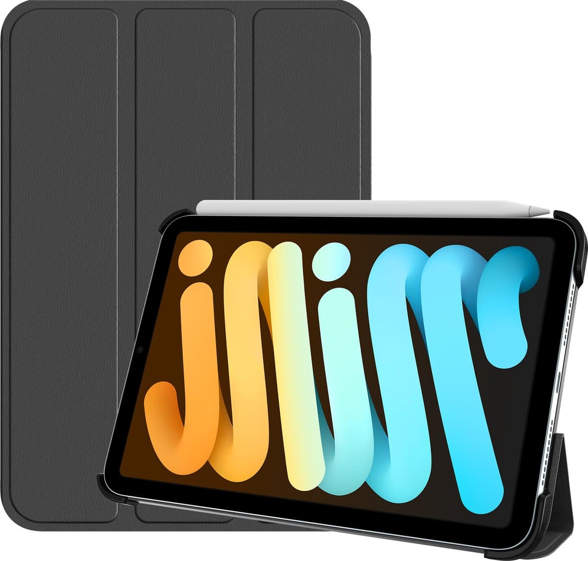 Just in Case Tri-Fold Apple iPad mini 7 Book Case Zwart