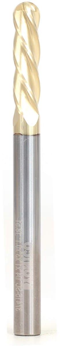 CNC Router Bit - Eindfrees Bit - 3D Uitsnijden - ZrN Coating - 1/4 inch schacht - Zilverkleurig