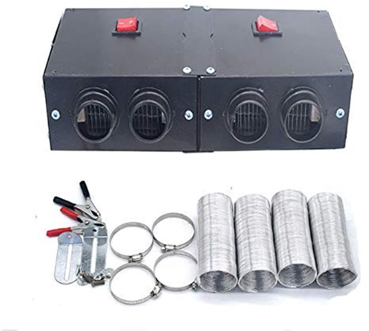 Jhubersproducts - Autoruitverwarming - Luchtverwarmer - 12V 500W - Ventilator met 4 poorten - Snel ontdooien - Geschikt voor auto - Compakt formaat