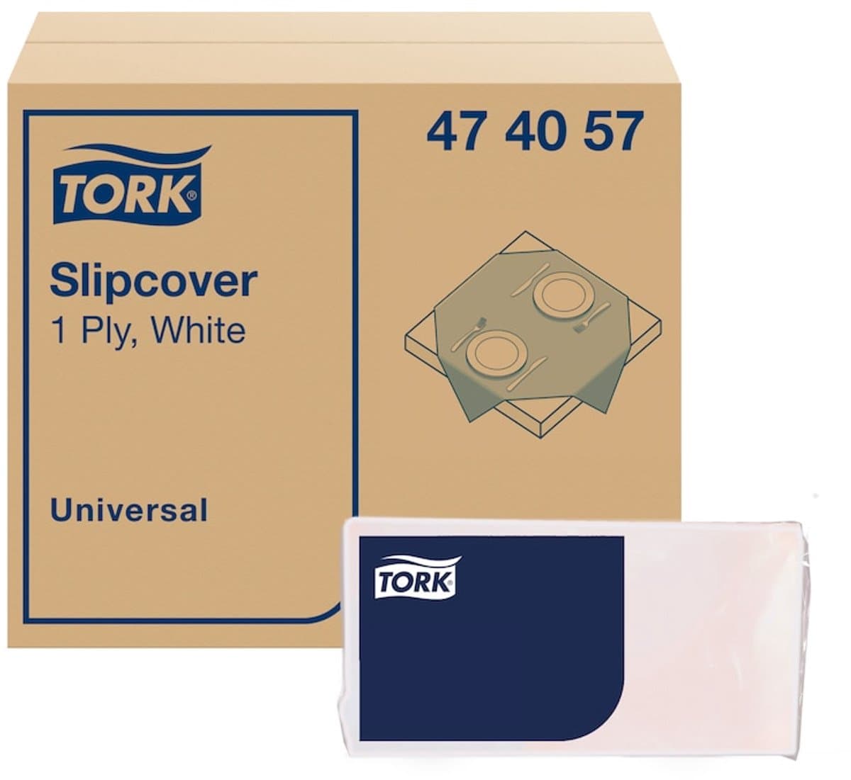Tork 474057 damask papier napperon wit 80x80 cm 250 stuks (474057)