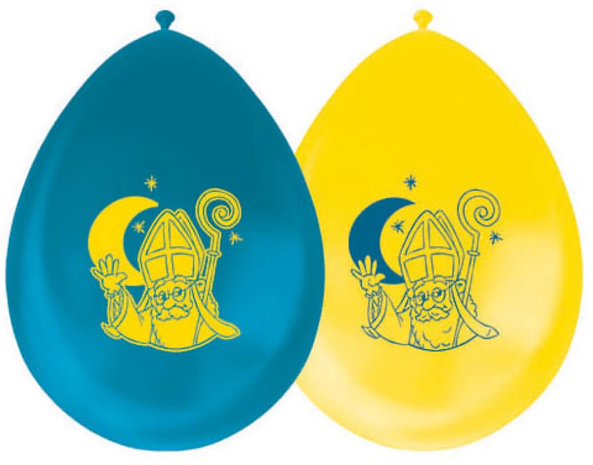Ballonnen 12 Inch Dubbelzijdig Sinterklaas - 8st.