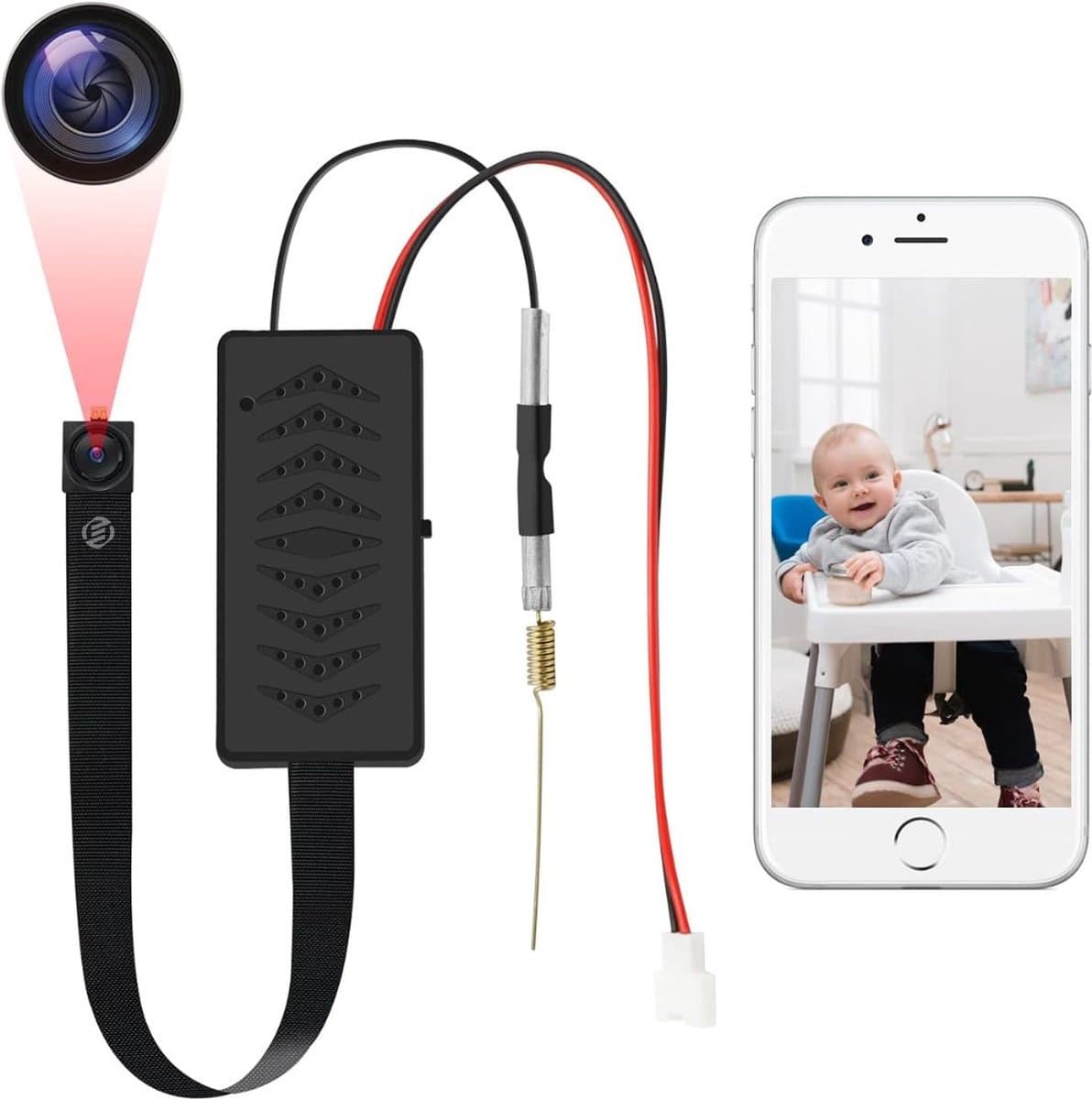 Equivera Verborgen Camera - Spionage Camera - Geheime Camera - Spy Camera - Spycamera - Spion Camera - Verborgen Mini Camera - Spy Camera Mini - Afluisteren - Afluisterapparatuur