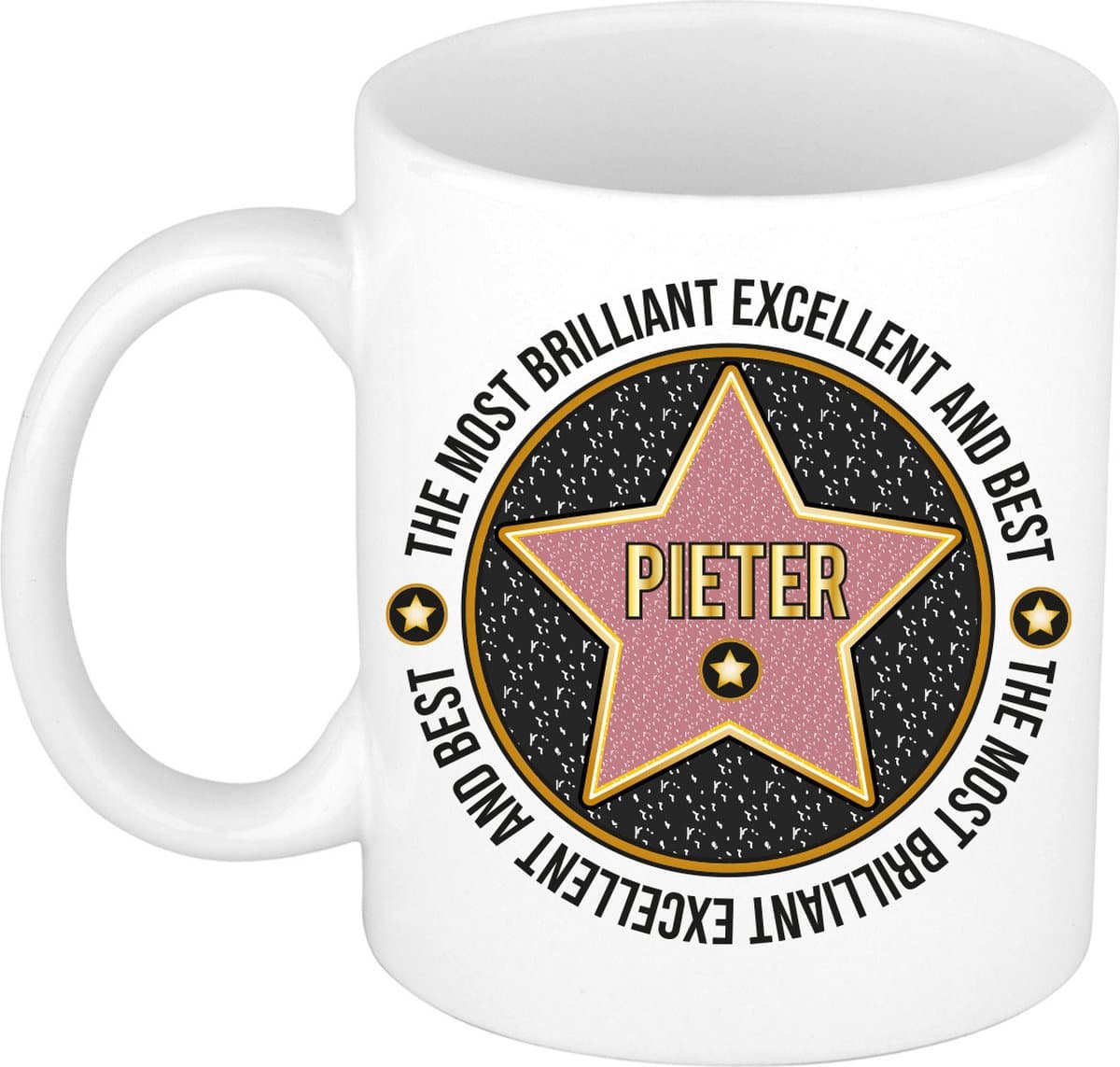 Bellatio Decorations Naam mok Pieter - wit - Most Brilliant - keramiek - 300 ml - collega beker - cadeau