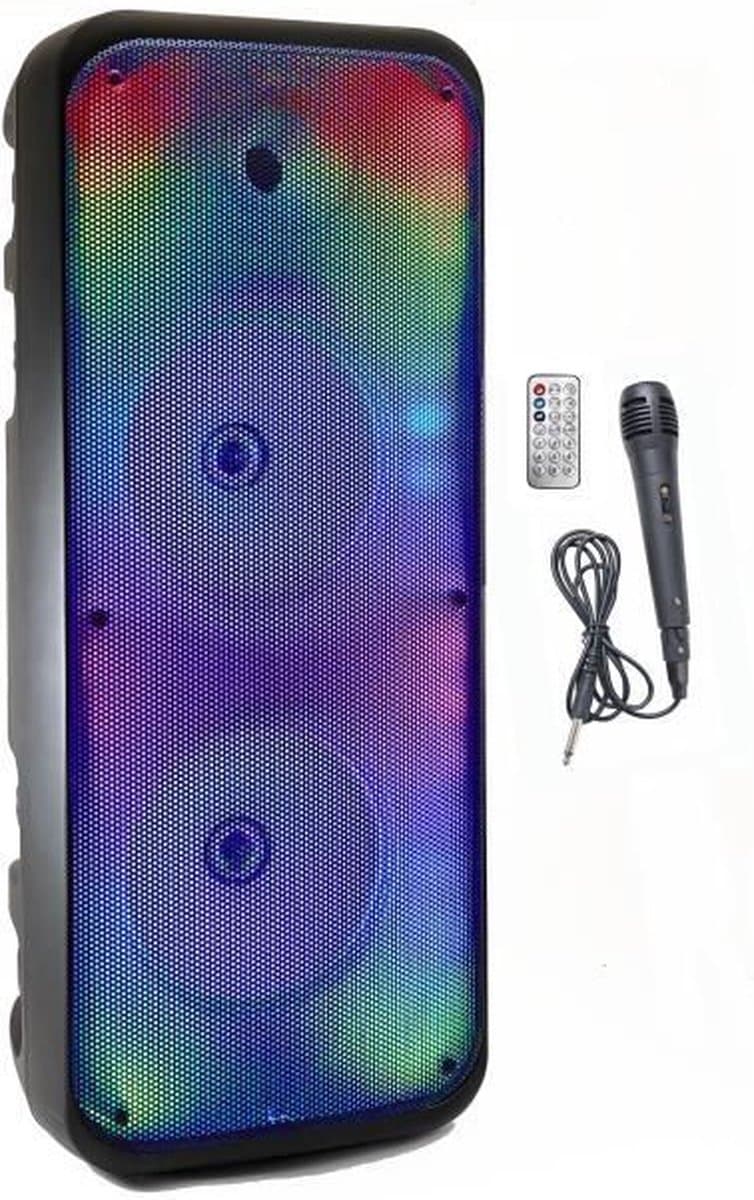 Verlichte Karaokeluidspreker - INOVALLEY - KA25-FIRE - Bluetooth V5.0 - 64 cm - 850 W - Zwart