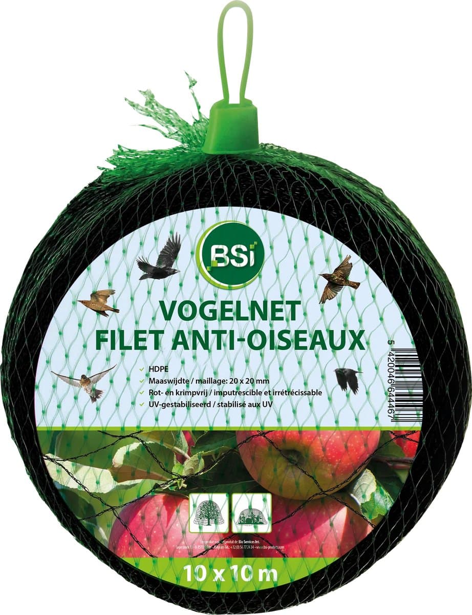BSI - Vogelnet - Bescherming van planten, fruitbomen en vijver tegen ongewenste vogels - Afweer van vogels - Plantenbescherming - 10 x 10 m