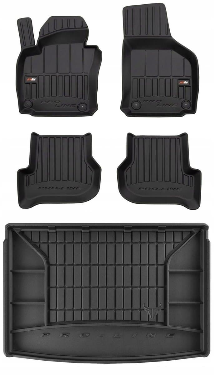 FROGUM Proline – Automatten + Kofferbakmat voor Volkswagen Golf Plus 2004–2014 – Geurloos TPE – Hoogste bescherming