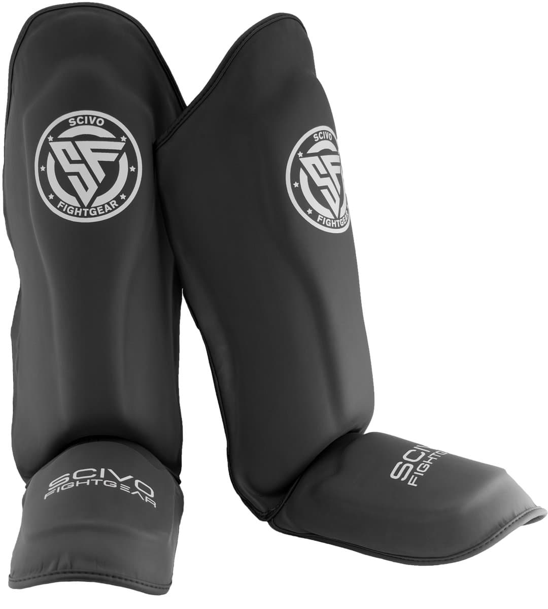Scivo Fightgear Stealth Shinguards PU Black/White (XL)