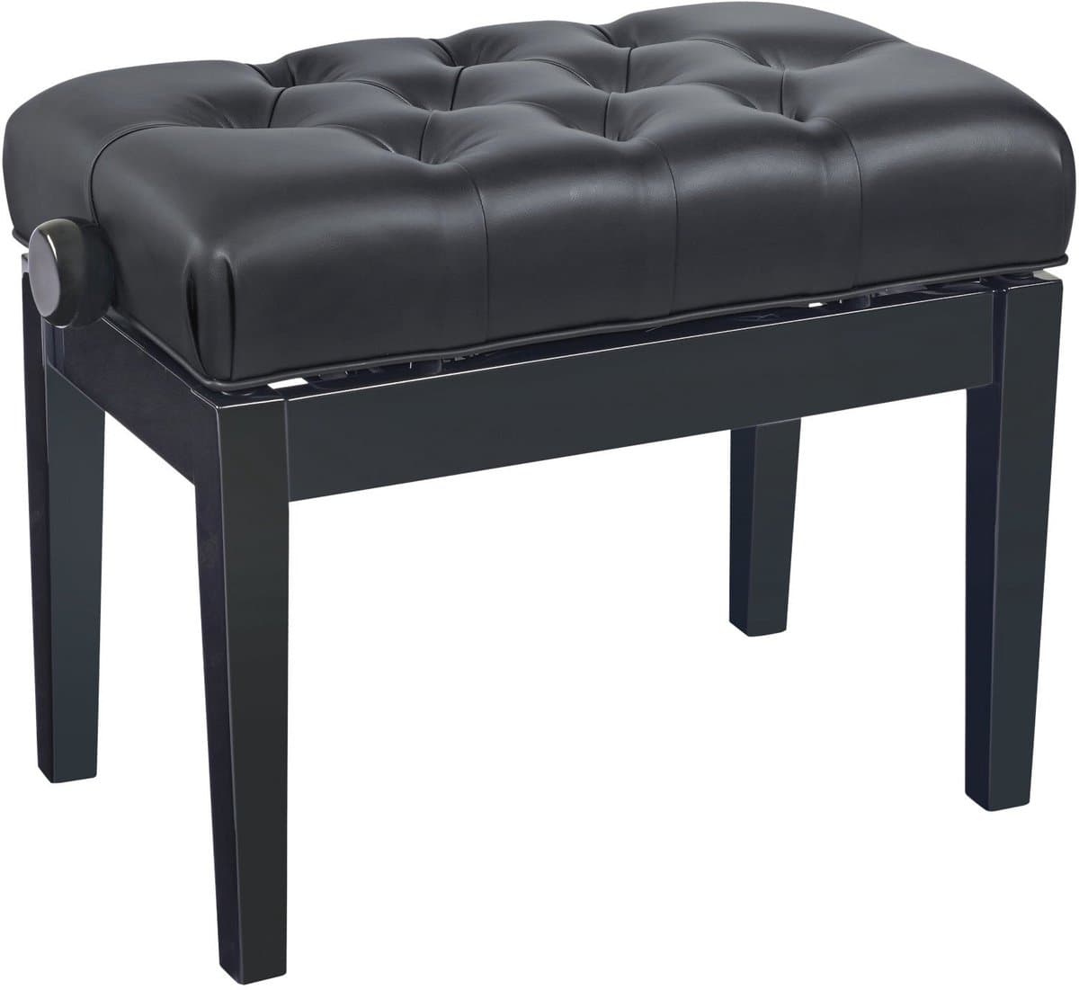 Konig & Meyer 13963 Hydraulic piano bench hoogglans zwart, zitting zwart imitatieleer