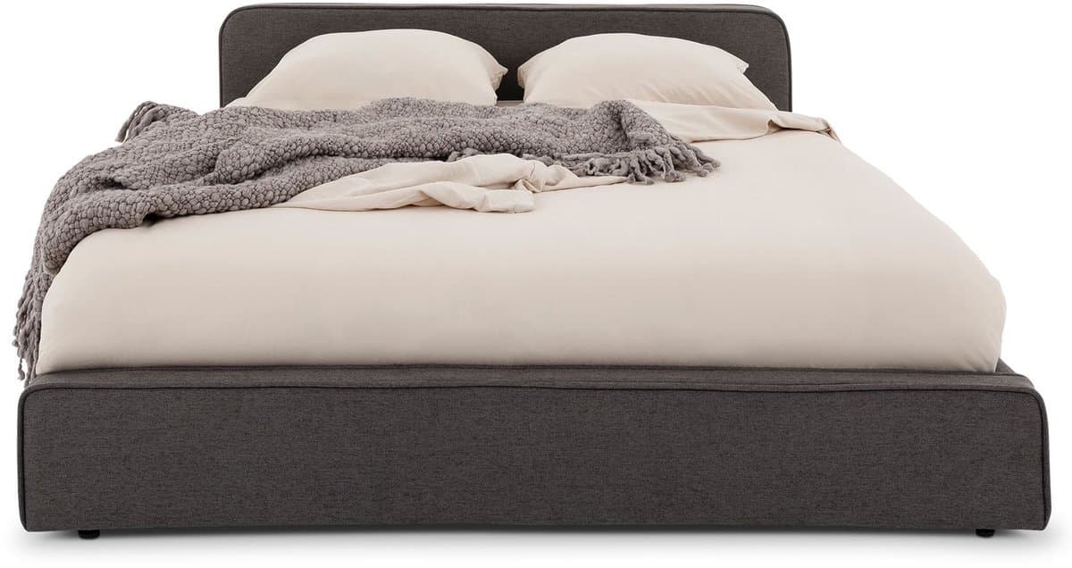 Gestoffeerd bed MARINI 140x200 cm met lattenbodem – donkergrijs