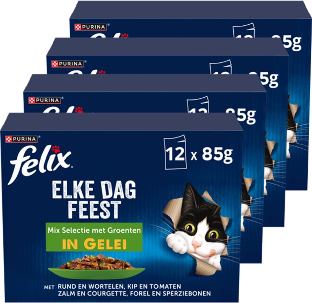 Felix premium kattenvoer groentenmix 12 x 85 g