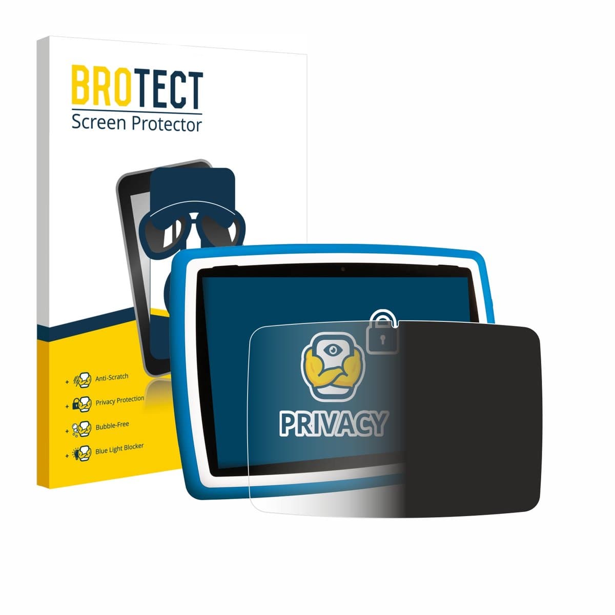 BROTECT - privacy screenprotector voor Lisciani Mio Tab 10 Tutor XL - Folie Beschermfolie Blauwlichtfilter