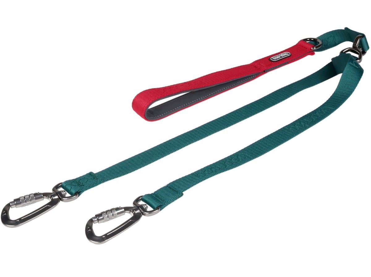Boondog Dual Leash - Hondenriem voor 1 of 2 Honden - 2 Bevestigingspunten - Draaikoppeling - Verstelbaar - Extra Controle - Green - Maat L