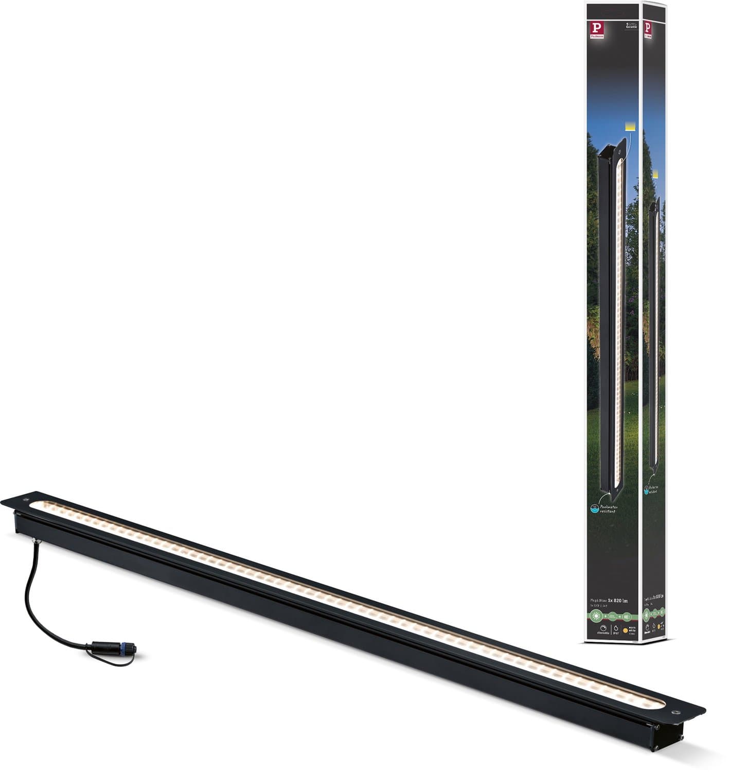Plug & Shine LED-grondinbouwlamp Lichtlijst IP67 3000K 8W Antraciet