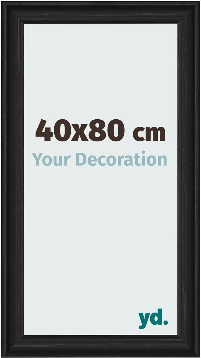 Your Decoration - Fotolijst 40x80 cm - MDF - Zwart Houtnerf - Lazio