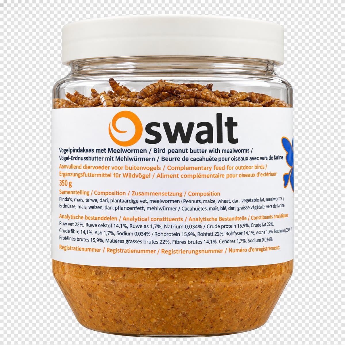 Oswalt Vogel Pindakaas - Meelwormen - 24 x 350 gram