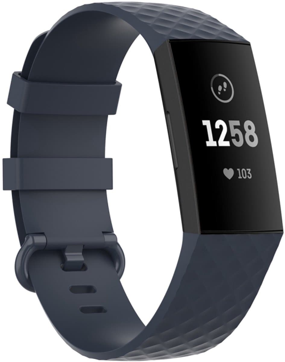 18 mm kleur gesp TPU polsband horlogeband voor Fitbit Charge 4 / Charge 3 / Charge 3 SE (blauwgrijs)
