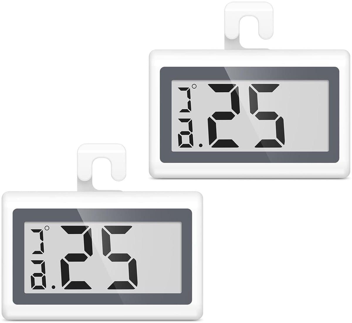 Digitale Koelkastthermometer - Vriezer thermometer - Temperatuur bewaken - Vorst alarm functie - 2 stuks - Wit