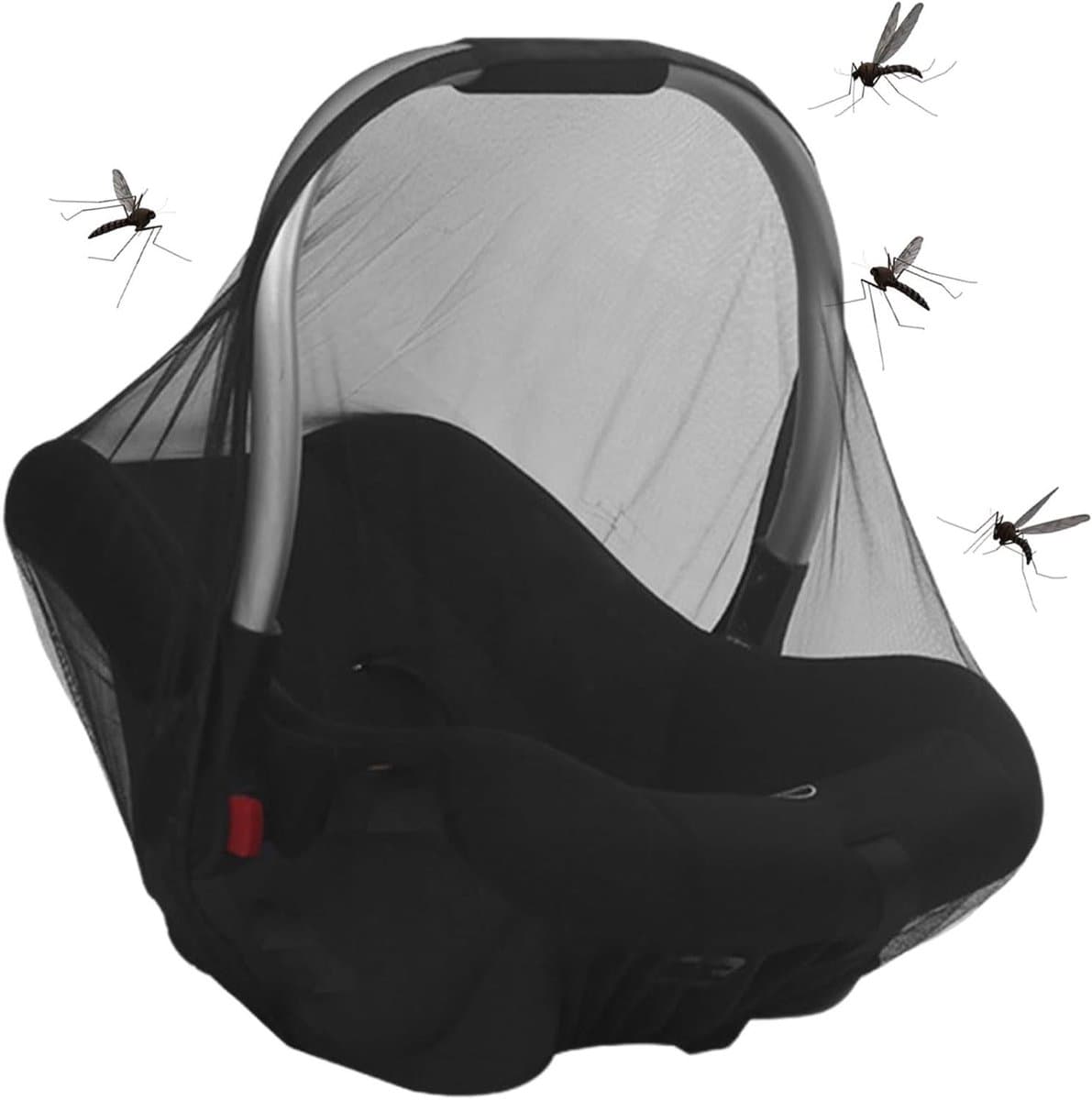 Vliegennet Baby - Insectennet Kinderwagen - Bescherming Buiten - Fijn Mesh Barrière - Universele Pasvorm - Zwart