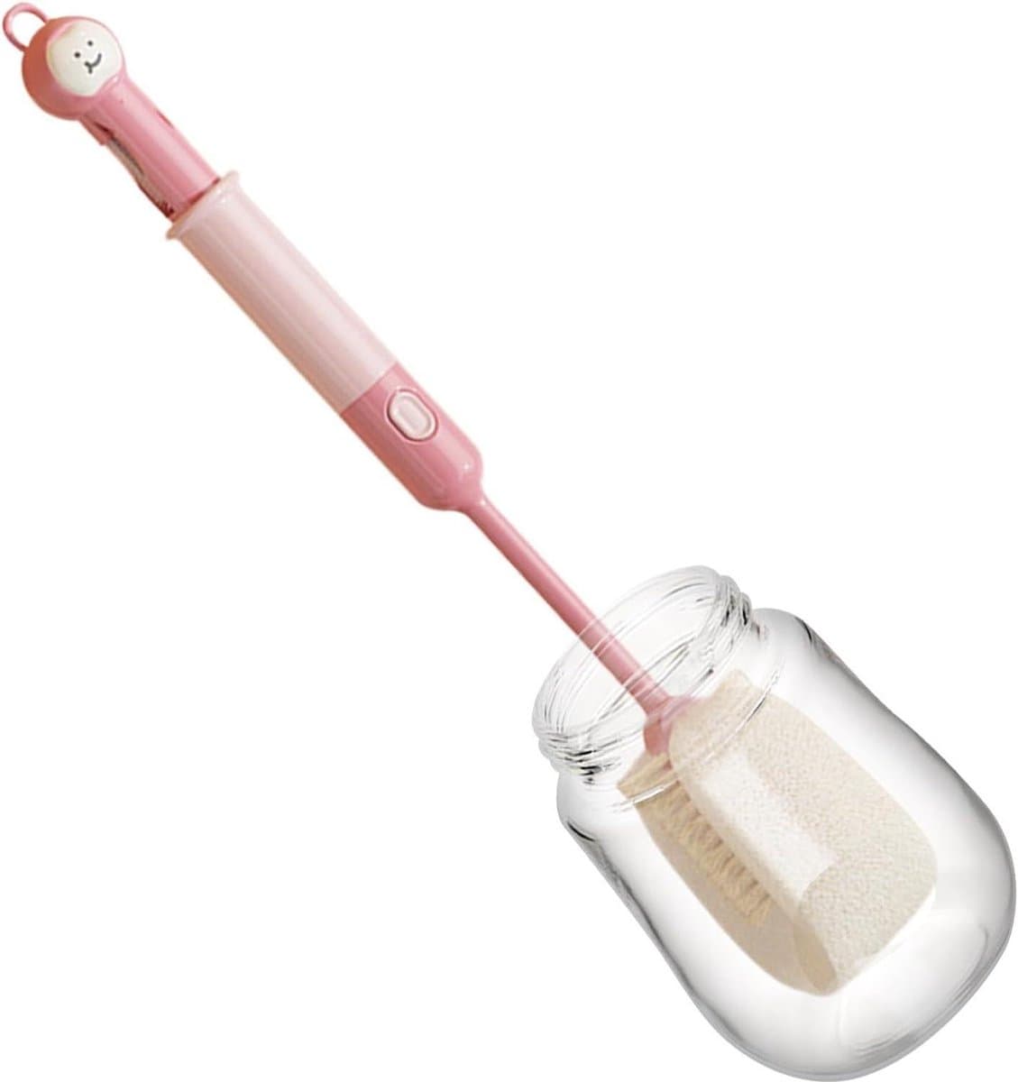 Fles Reinigingsset - Borstel Set - Moeiteloos Schoonmaken - Geïntegreerd Ontwerp - 37 cm Lengte - Roze