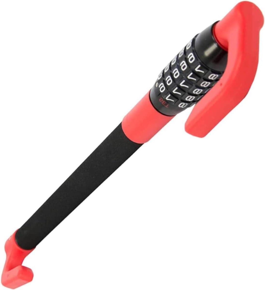 Pedaal Stuurslot - Diefstalbeveiliging - Voertuig Beveiligen - Instelbaar 5-Cijfer Combinatieslot - 495-78 cm - Zwart-Rood