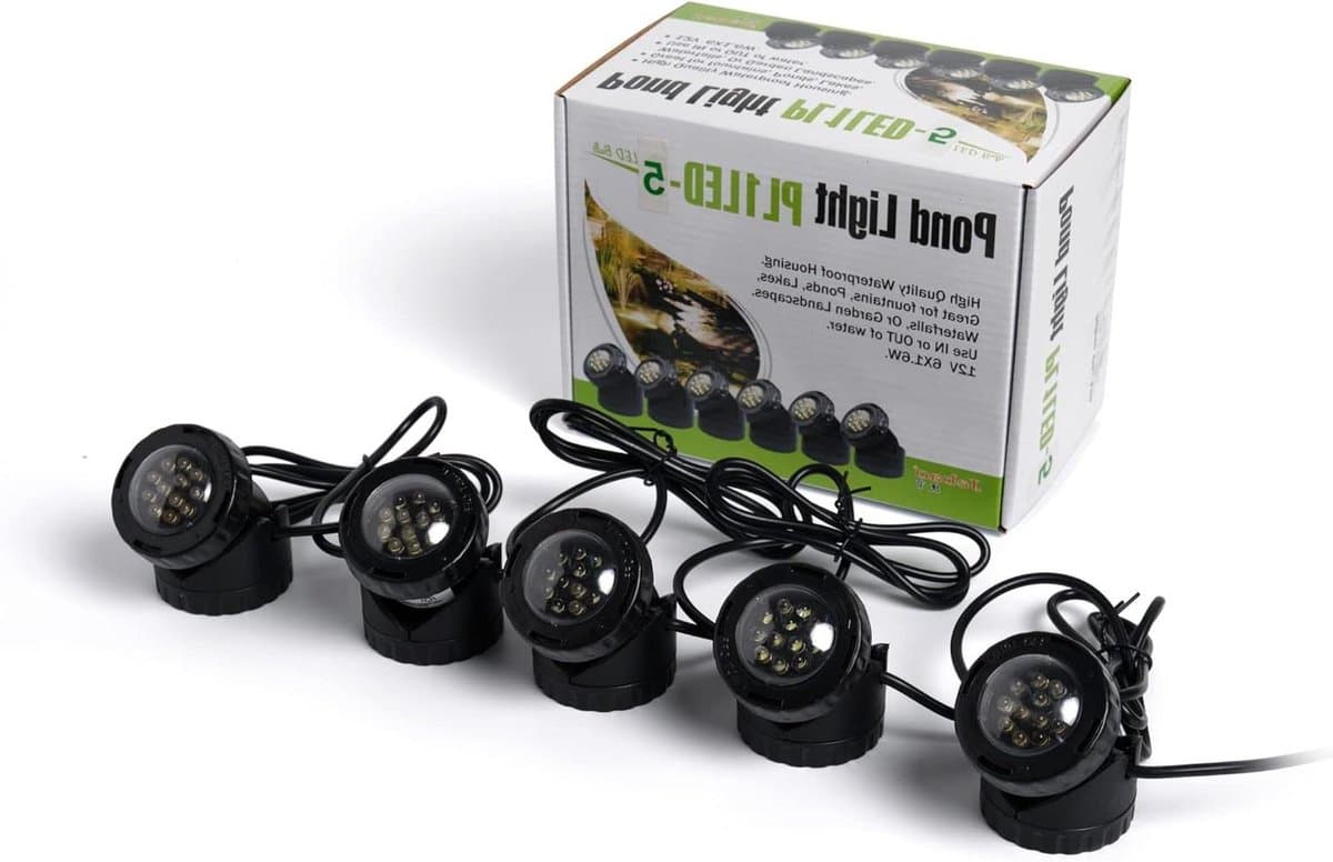 LED Vijverlamp Set - Onderwater Verlichting - Tuin Verlichten - Automatische Schemersensor - 5 stuks - Zwart