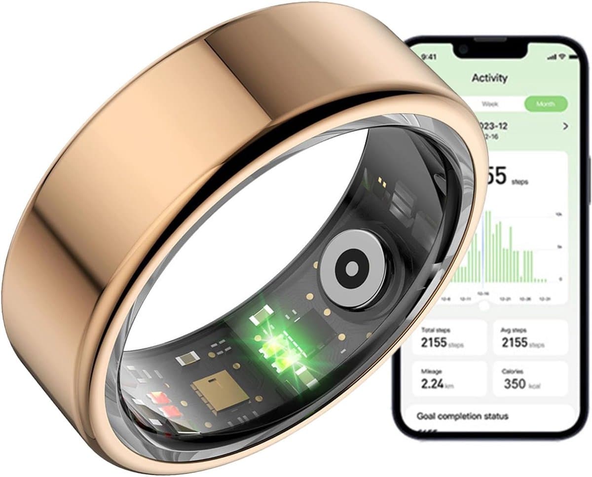 Slimme Ring - Fitness Tracker - Gezondheid Monitoren - IP68 Waterdicht - Maat 8-11 - A