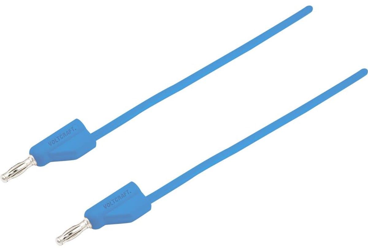VOLTCRAFT MSB-300 Meetsnoer Banaanstekker 4 mm Silicone 5.00 m Blauw 1 stuk(s)