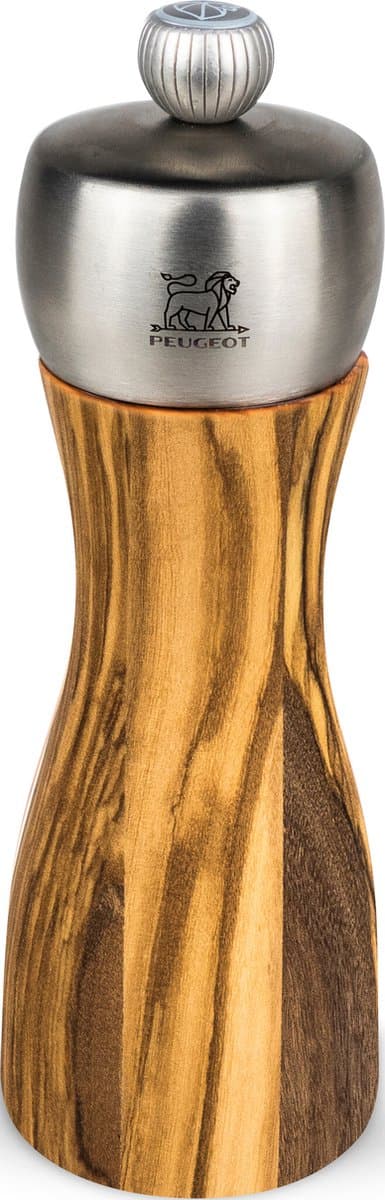 Peugeot Fidji Zoutmolen - 15 cm, olijfhout en roestvrij staal
