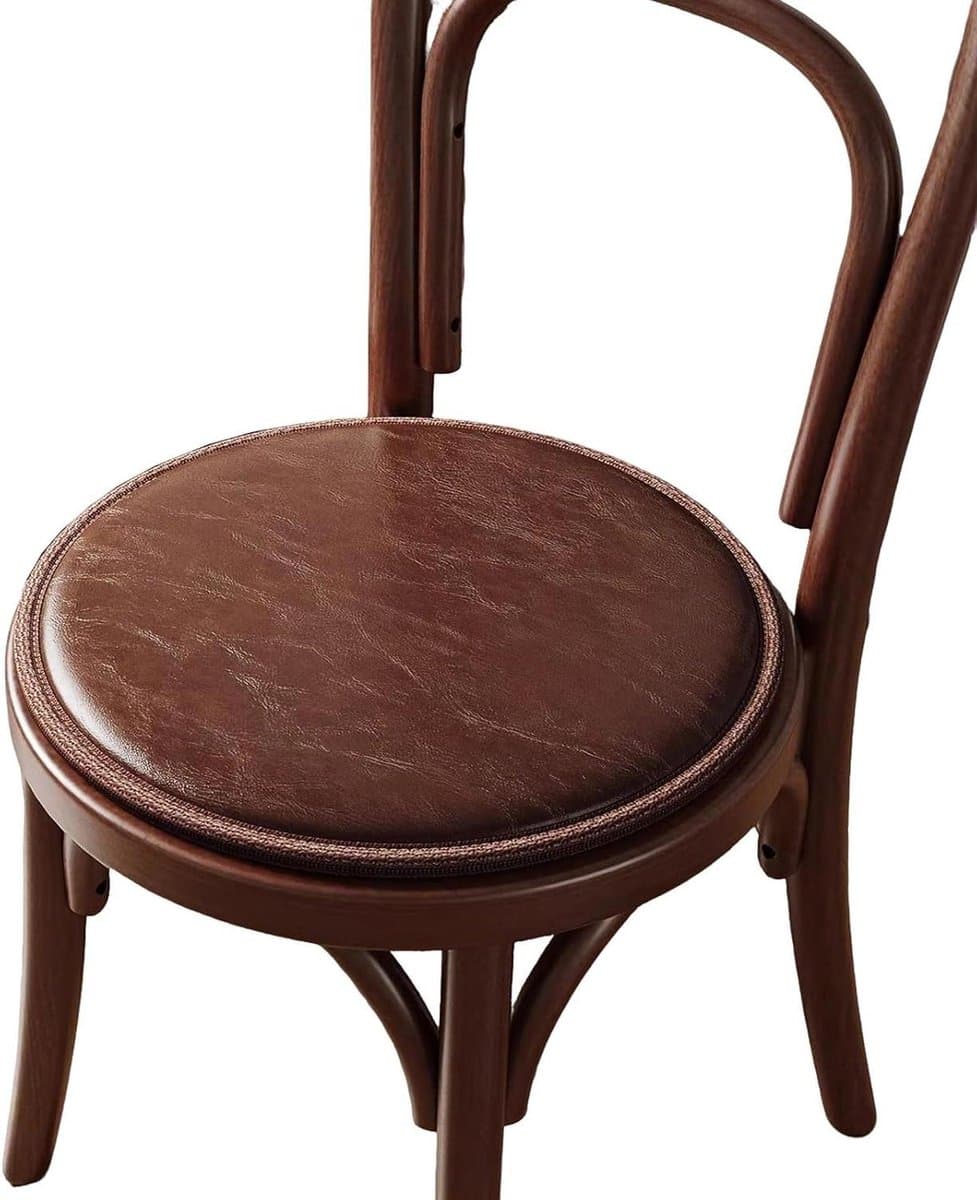 Rond zitkussen - Stoelkussen PU-leer - Comfortabel zitten - Waterafstotend oppervlak - 35cm - Zwart