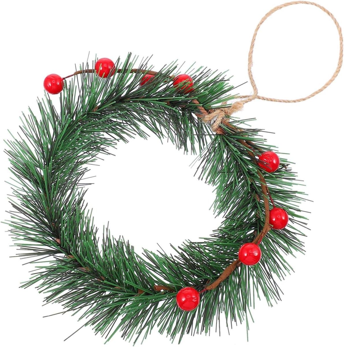 Kerst Krans Guirlande - Kerstslinger Ornament - Huis Versieren - Met Bessenring - 13 cm - Groen