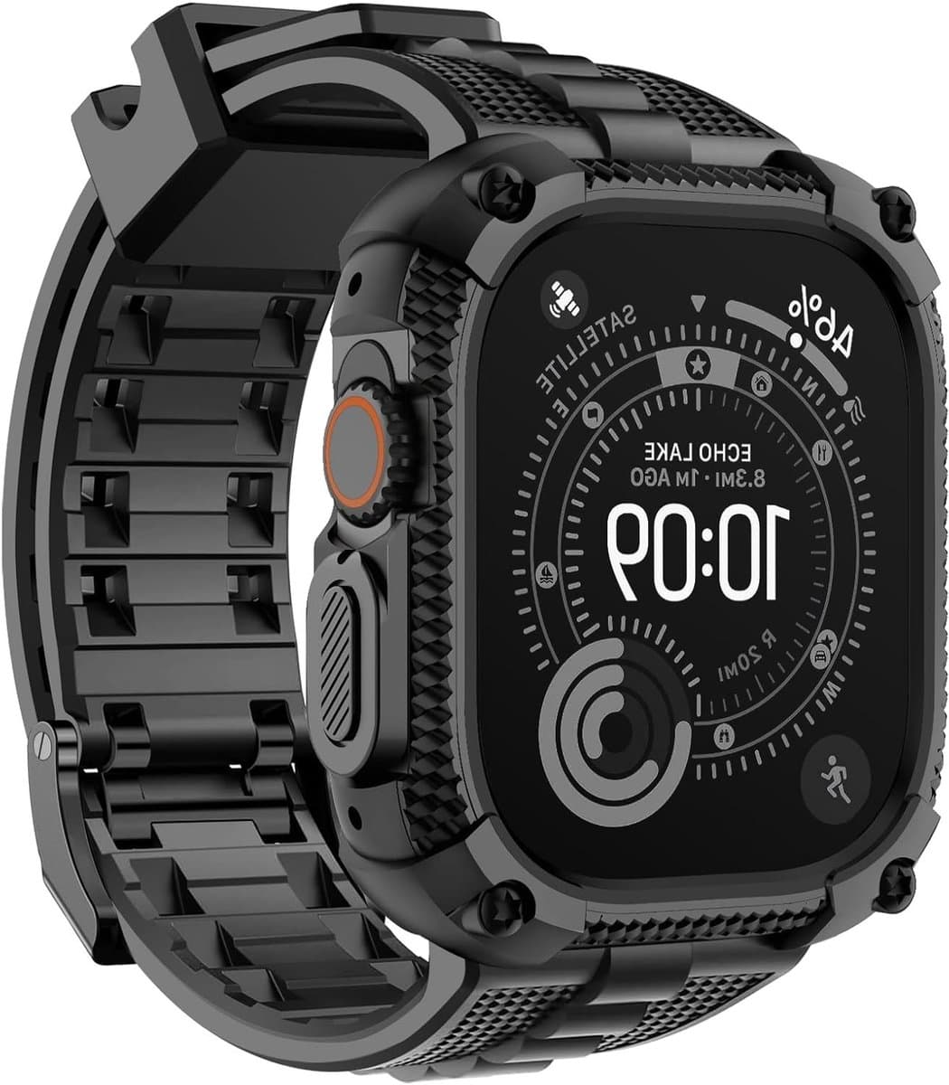 Waterdichte Sportarmband voor Apple Watch Ultra/Ultra2 49mm, Militaire Bescherming en Comfortabel Draaggemak voor Mannen