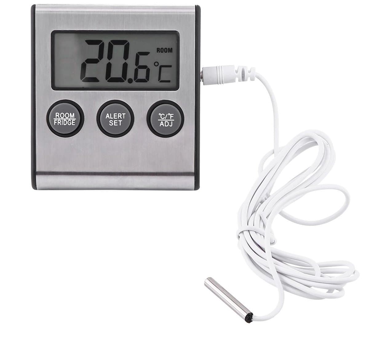 ONF3 - Alarm Temperatuur Vriezer - Digitale Koelkast Thermometer - Nauwkeurige Temperatuurmeting - Roestvrij Staal - Geschikt voor Koelkast en V...