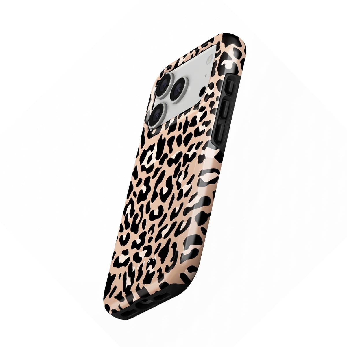 Burga, Coque pour Geschikt voor Apple iPhone 17 Pro Max MagSafe Tough Design Pure Instinct Motif Léopard, Zwart / Bruin