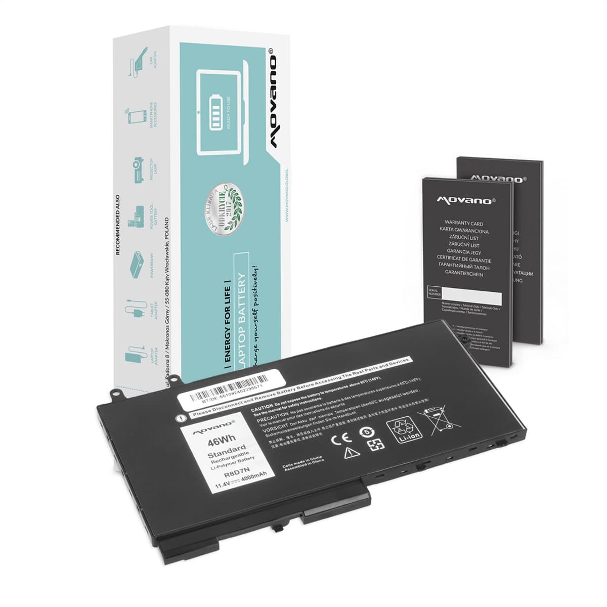 Movano R8D7N - Laptopbatterij - Voor Dell - 11.4V