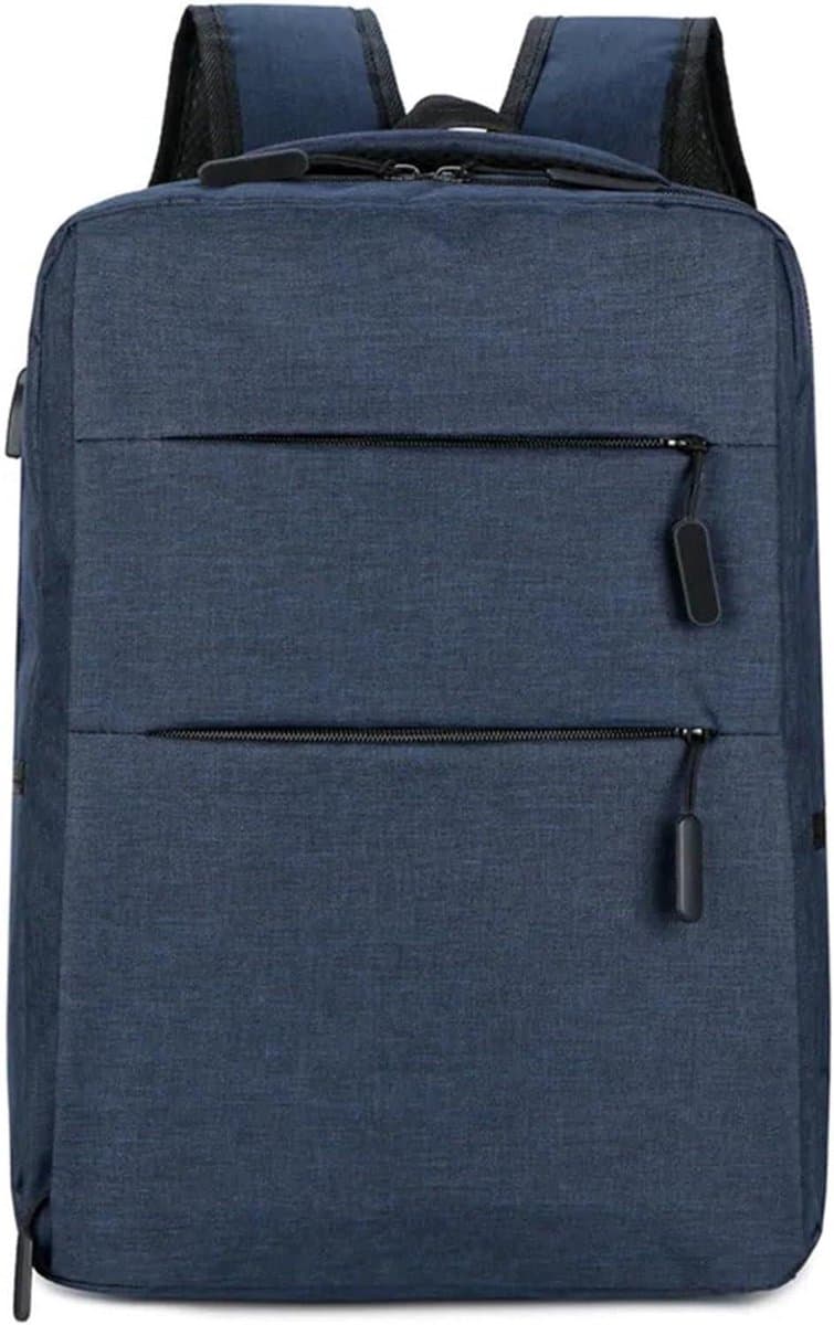 Laptop Rugzak - Schooltas Computer - Dagelijks Gebruik - Waterafstotend Materiaal - Voor 15.6 Inch - Blauw Zwart Grijs