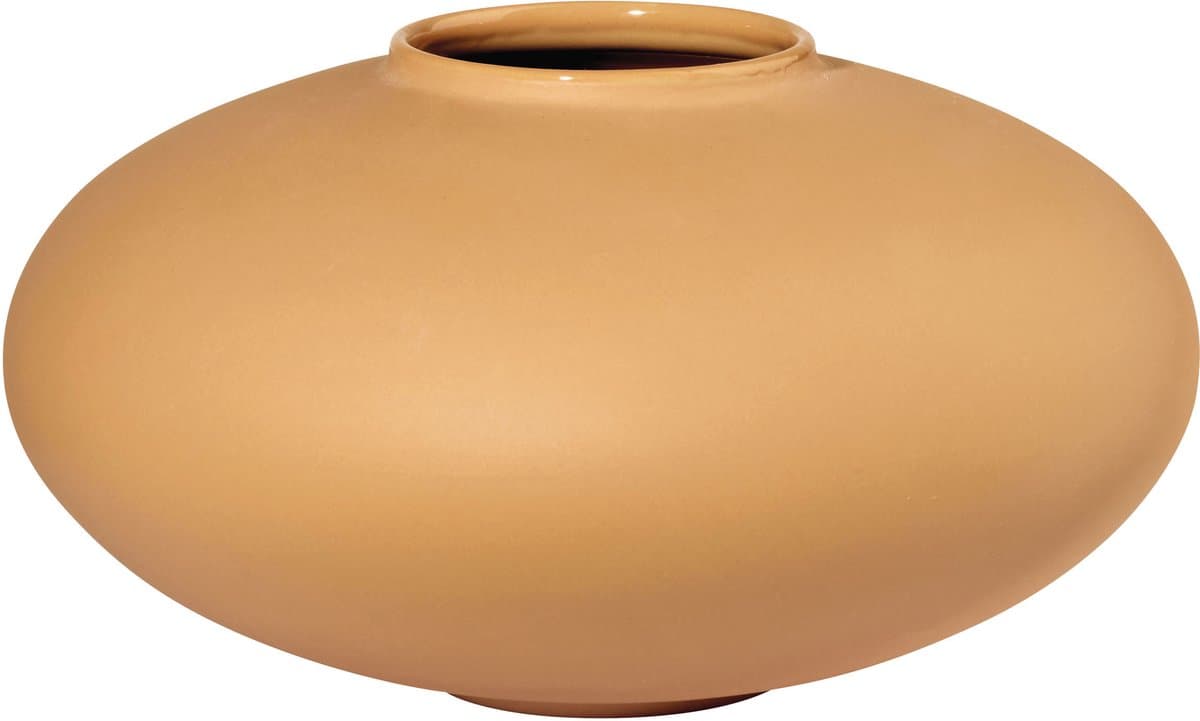 ASA Selection mara vaas mustard, bloemenvaas, tafelvaas, decoratieve vaas, steengoed, geel, H 10 cm, 87000151