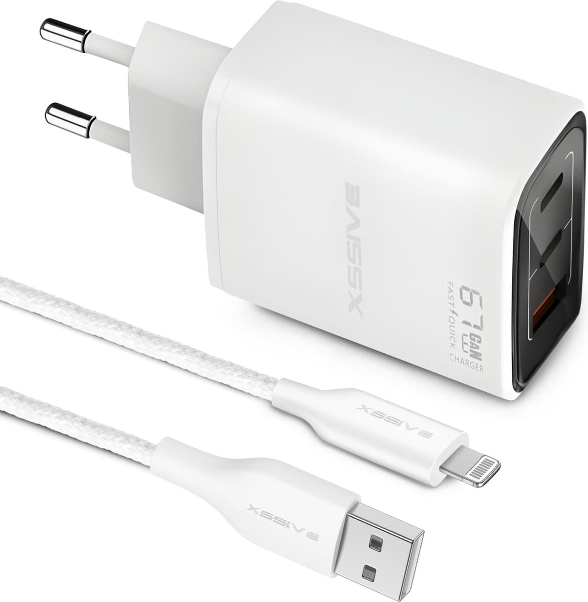 USB Lader + Geschikt voor iPhone USB naar Lightning Kabel - 1 Meter - 3 Poorten - Snellader