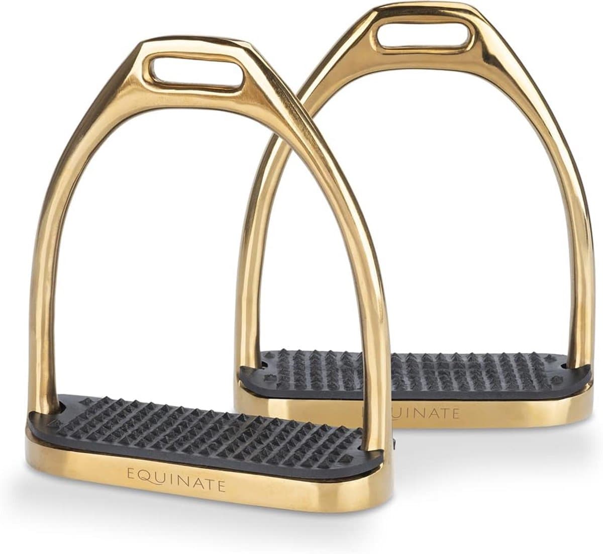 Set van 2 Gouden Stijgbeugels met Antislip Rubberen Loopvlak voor Kinderen en Volwassenen