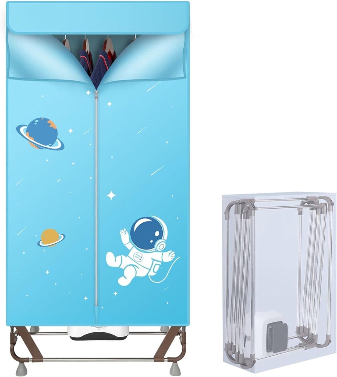 Nexvo® Elektrisch Droogrek - Droogrek - Droogrek Elektrisch - 150cm Hoog - 1500W - Lichtblauw - 80cm x 47cm x 170cm