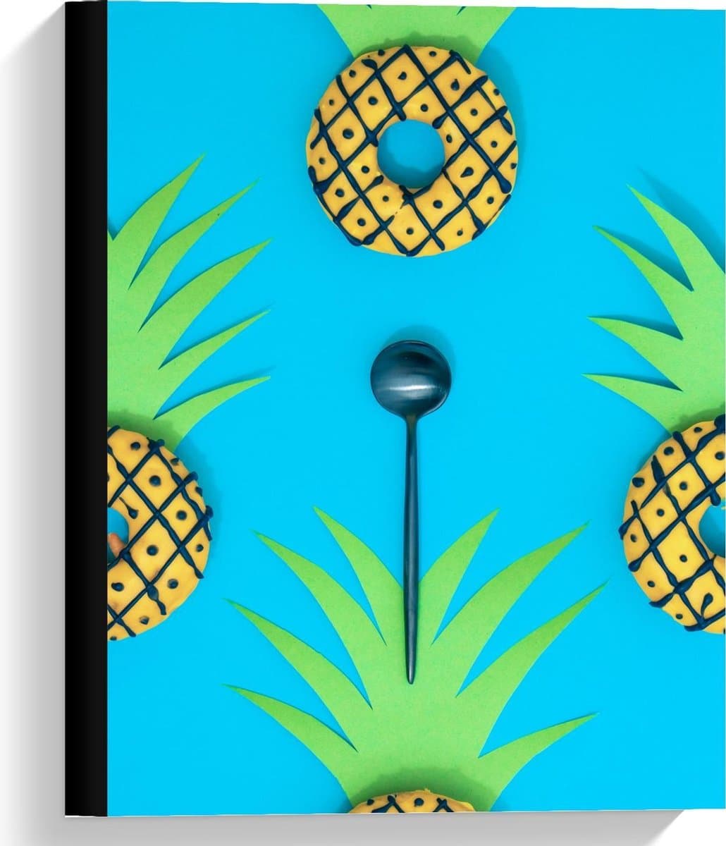 Canvas - Ananas Donuts - 30x40cm Foto op Canvas Schilderij (Wanddecoratie op Canvas)