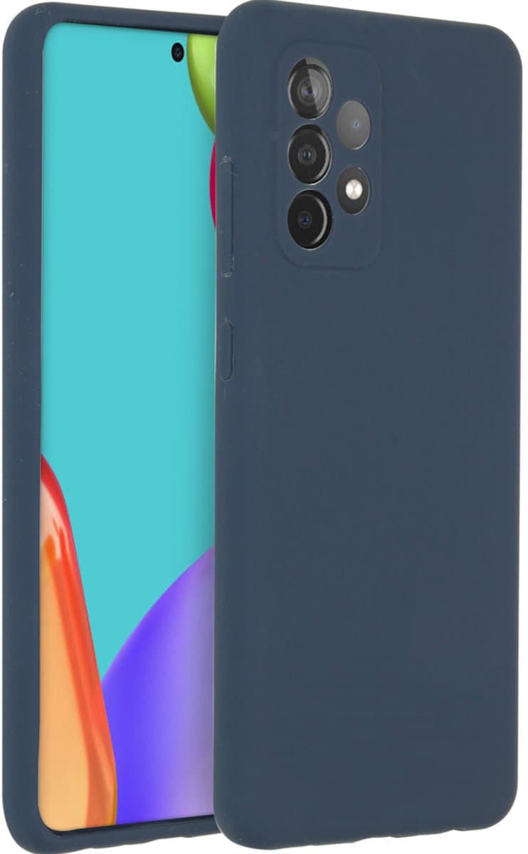 Accezz Hoesje - Geschikt voor Samsung Galaxy A52 (5G) / A52s / A52 (4G) - Liquid Silicone Backcover - Donkerblauw