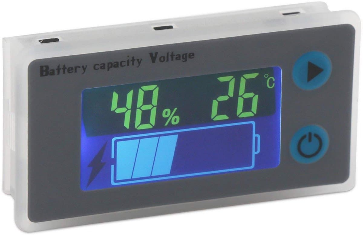 Batterijcapaciteitsmonitor 10-100V - Programmeerbare batterijmeting met LCD-display