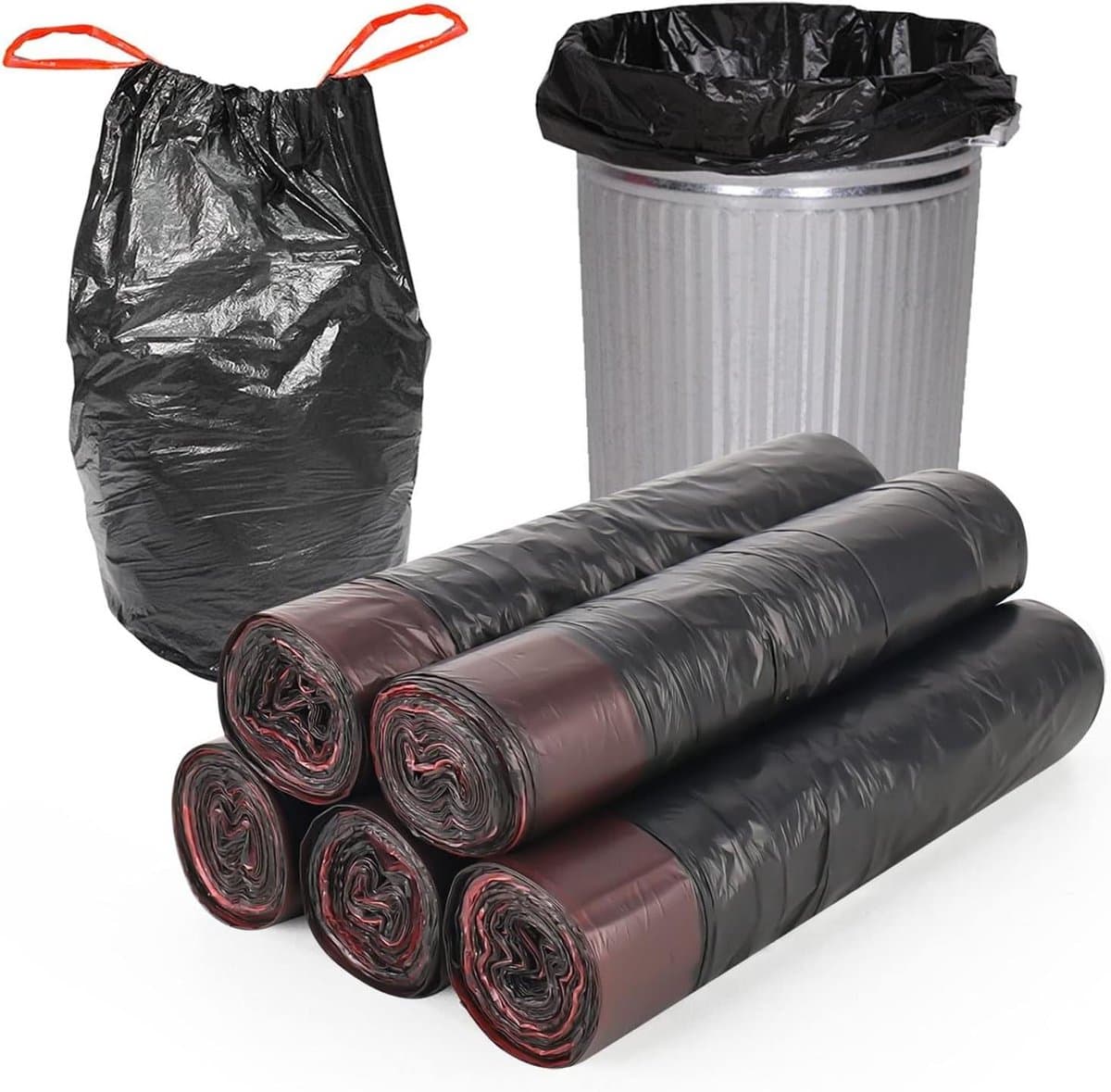 VVGoods - Vuilniszakken 15 liter, zwart, extra sterk voor kantoor of thuis (75 stuks)