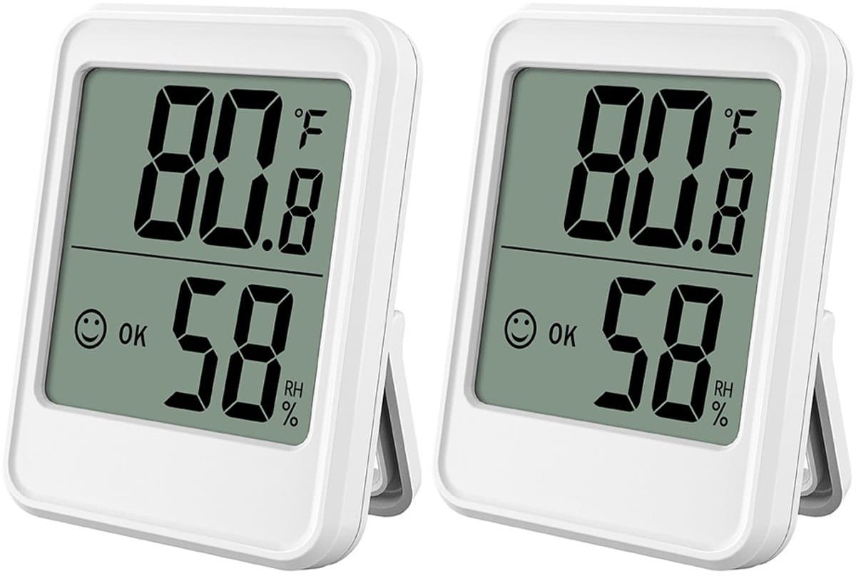 longziming -Digitale Binnen Thermometer & Hygrometer – Nauwkeurige Temperatuur- en Luchtvochtigheidsmeter met Achtergrondverlichting, Compact & Batterijgevoed