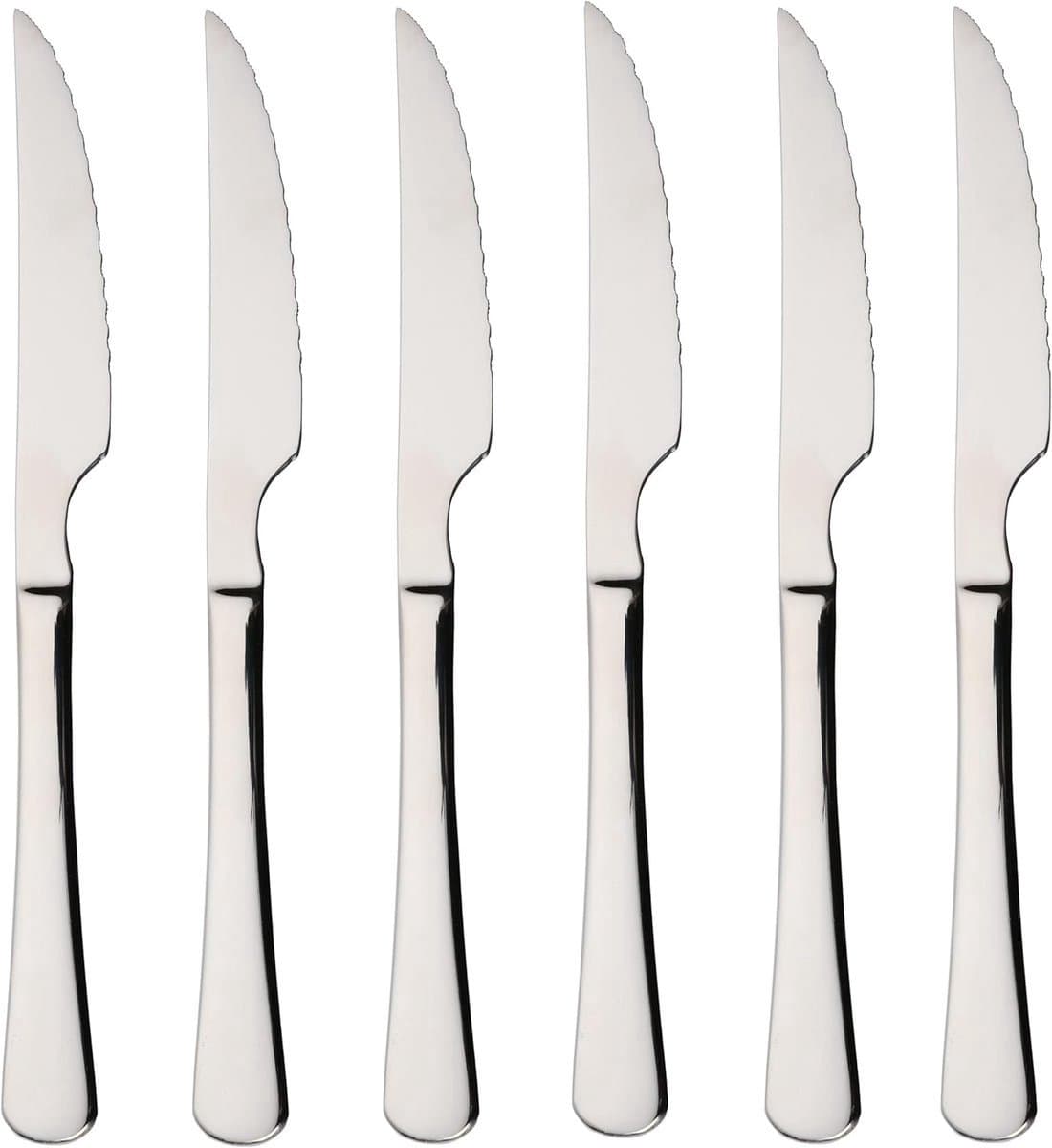 Stunq® Roestvrijstalen vleesmessen - 6 stuks - 22,5 cm