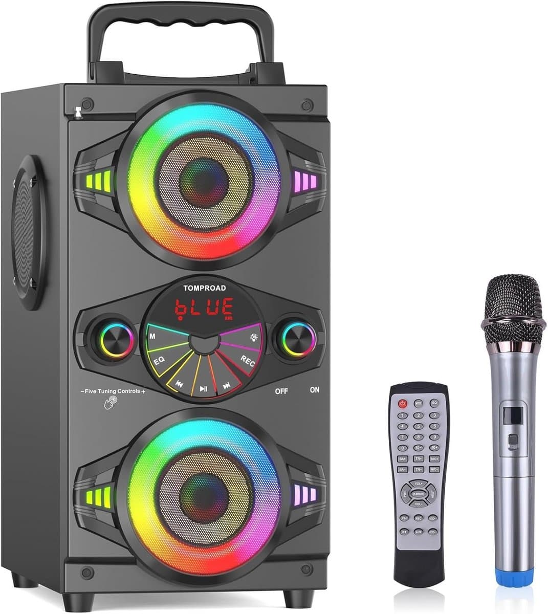 Draagbare 60W Bluetooth Speaker met Subwoofer en LED Lichten voor Buiten en Thuis