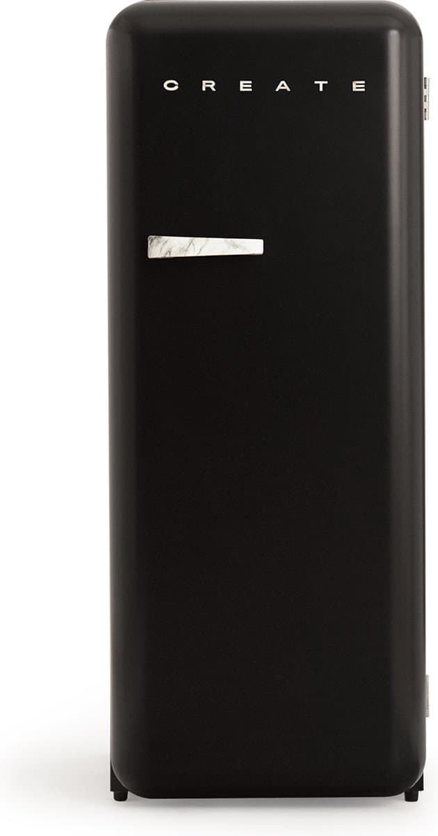 CREATE - Koelkast in retrostijl - Zwart - Handvat Marmer - FRIDGE RETRO 281L