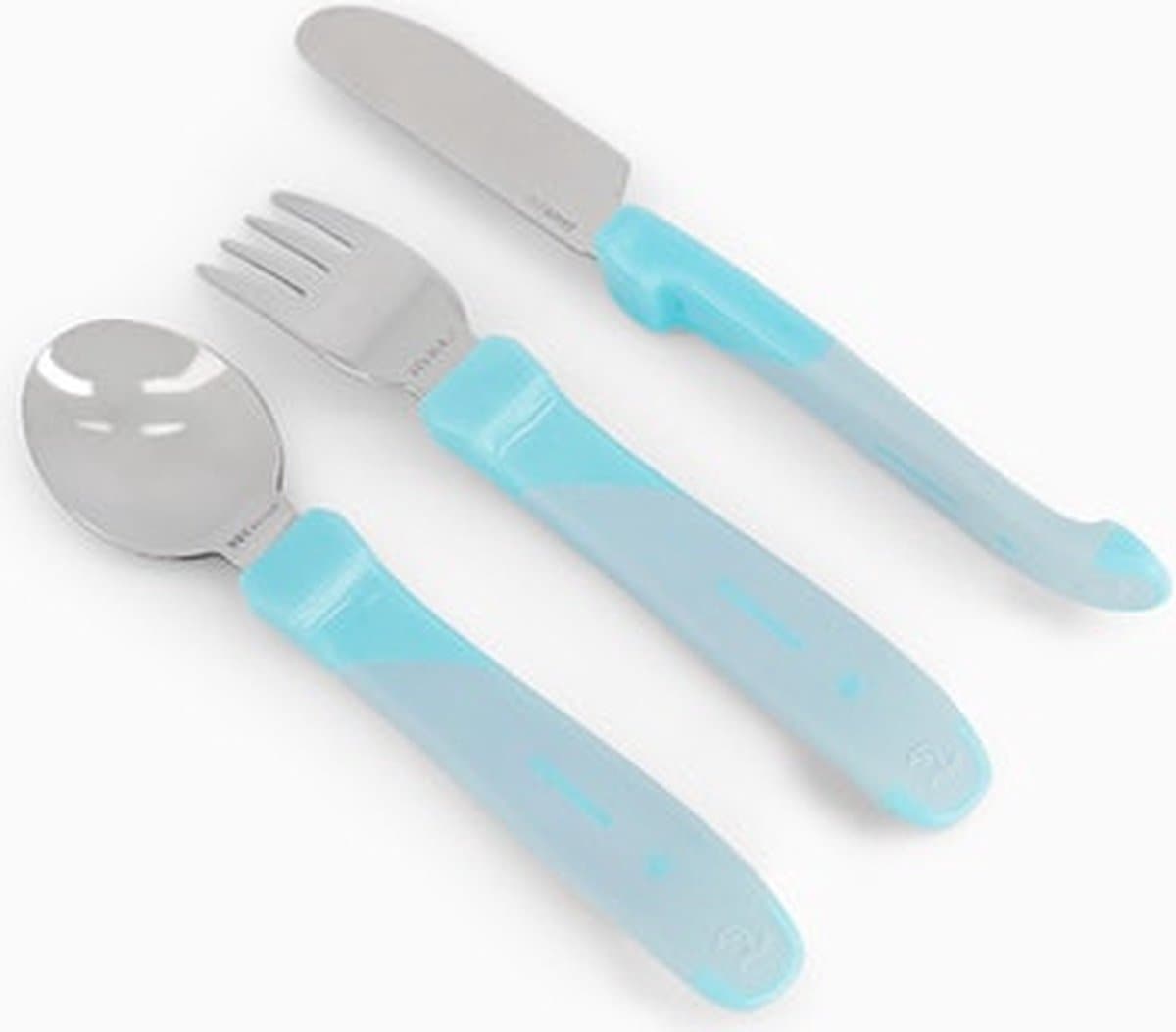 Twistshake Learn Cutlery Stainless Peuter bestekset Blauw Polypropyleen (PP), Roestvrijstaal, Thermoplastische elastomeer (TPE)